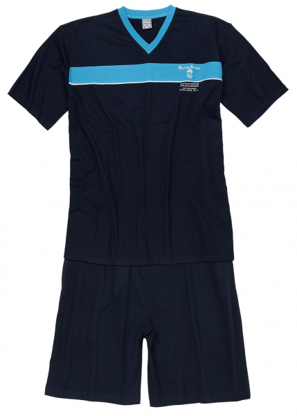 XXL4YOU - Pyjama court col en V bleu marine de 3XL a 10XL