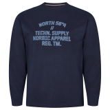 XXL4YOU North 56°4 T-shirt manche longue bleu marine 3XL à 8XL - Techn Supply