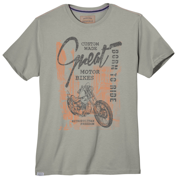 XXL4YOU - T-shirt manche courte gris tourterelle de 3XL a 10XL - Motor Bikes