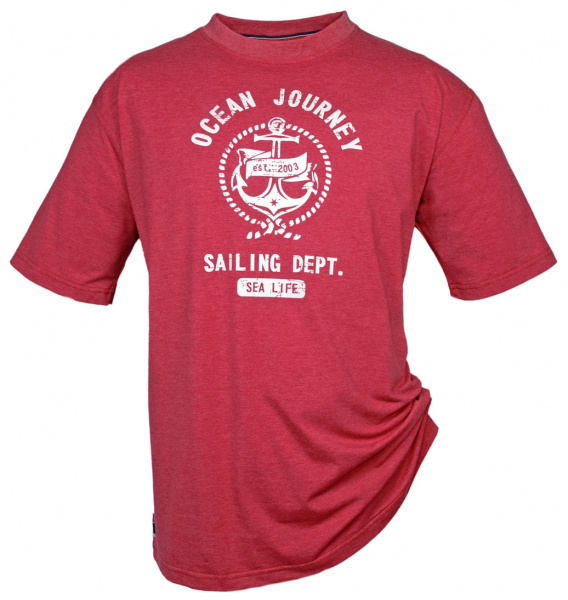 XXL4YOU - T-shirt Melange de rouge manche courte 3XL a 10XL - Sailing Dept