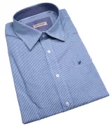 Chemise fantaisie manches longues petits carreaux bleu de 3XL à 8XL