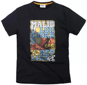 T-shirt Replika imprimé noir Malibu Surf