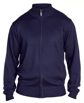 Pull cardigan manches longues bleu marine 2XL et 3XL